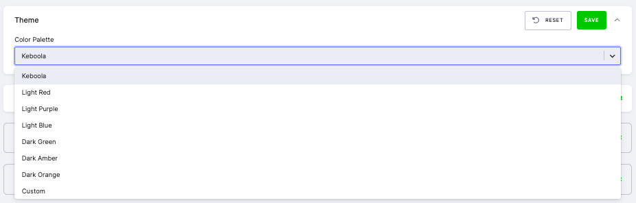Predefined themes